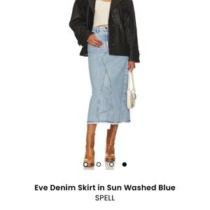 SPELL denim maxi skirt size small